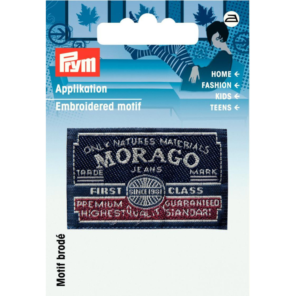 Petic termoadeziv eticheta Morago, albastra/gri
