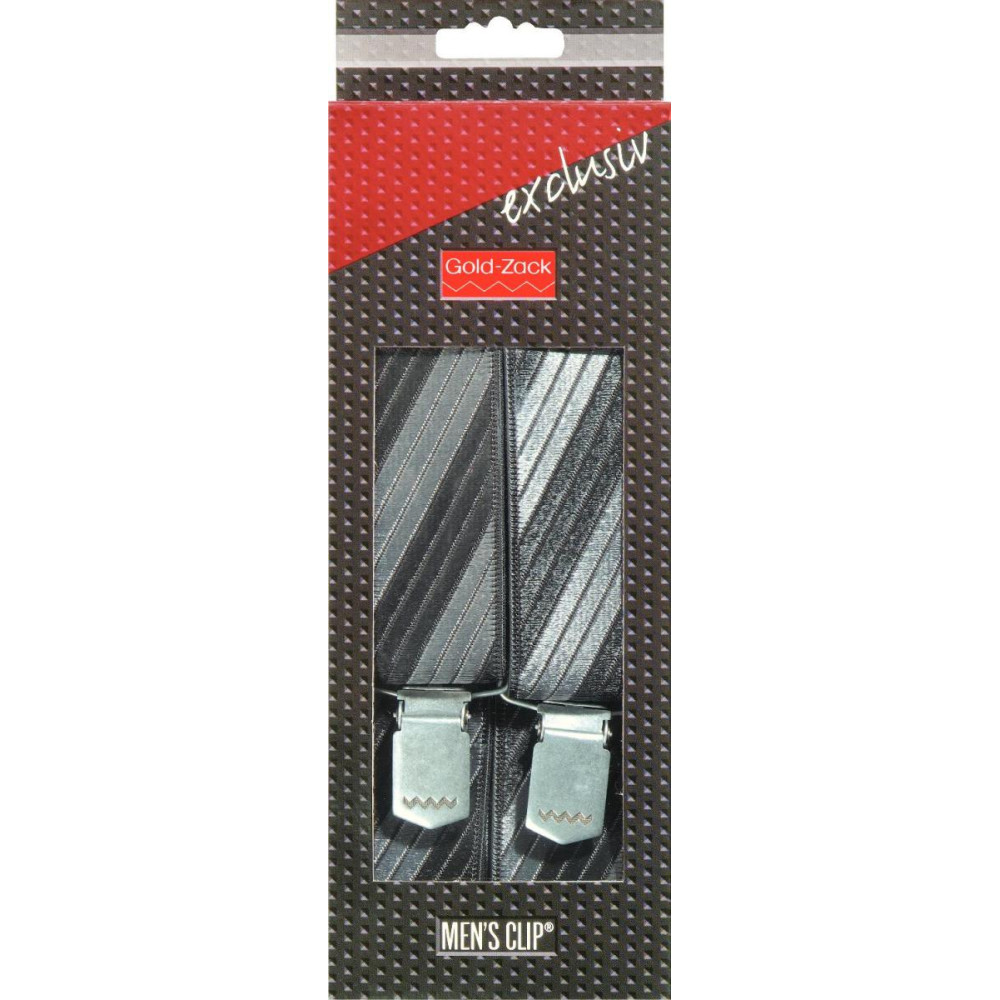 Bretele pantaloni Exclusiv, gri/negre, 120 cm/35 mm